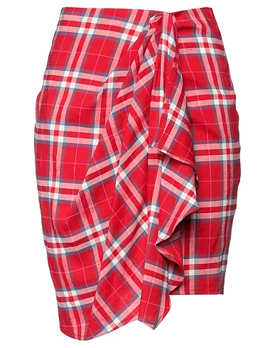 MERCI ITALIA Mini skirt Red 56% Linen, 43% Rayon, 1% Elastane