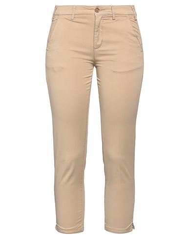 40WEFT Casual trouser Beige 98% Cotton, 2% Elastane