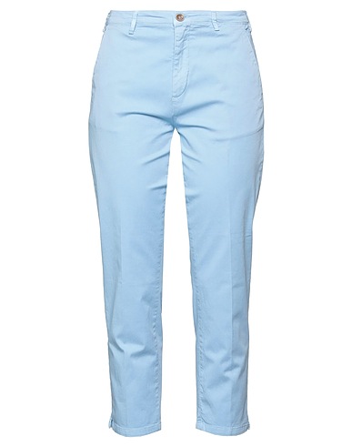 40WEFT Casual trouser Sky blue 98% Cotton, 2% Elastane