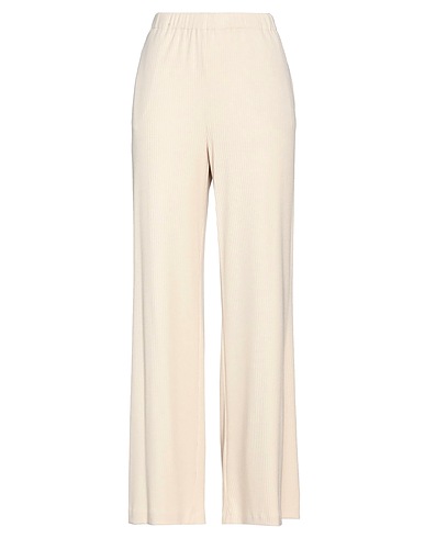 MERCI ITALIA Casual trouser Beige 73% Polyester, 22% Viscose, 5% Elastane