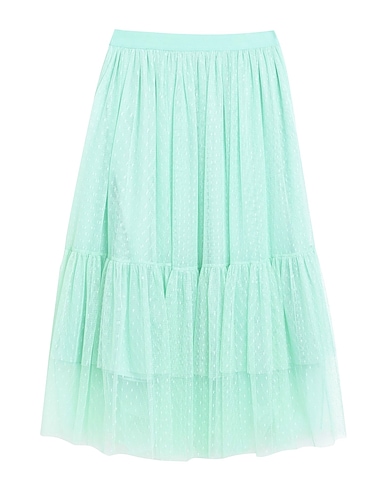 TWINSET Midi skirt Light green 100% Polyester, Polyamide
