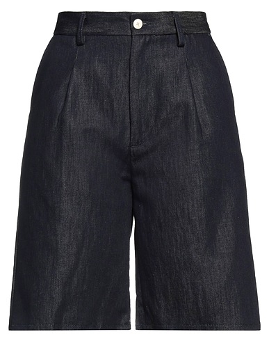 (+) PEOPLE Denim shorts Blue 63% Cotton, 37% Linen