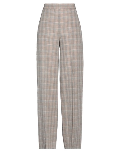 LES COPAINS Casual trouser Grey 53% Cotton, 47% Linen