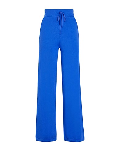 8 by YOOX Casual trouser ORGANIC COTTON KNIT WIDE LEG PANTS
 Bright blue 100% Organic cotton