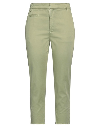 DONDUP Casual trouser Light green 97% Cotton, 3% Elastane