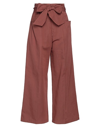 GRIFONI Casual pants Brown 72% Cotton, 28% Linen