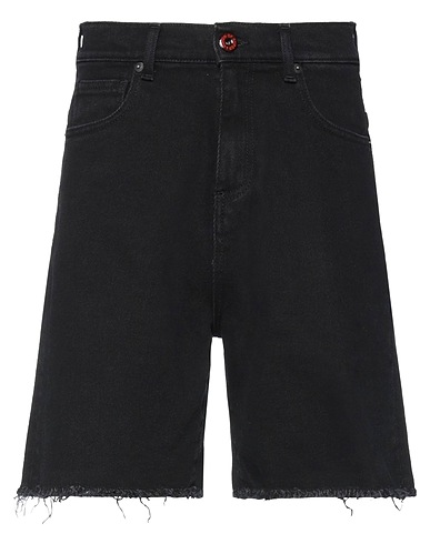 VISION OF SUPER Denim shorts Black 98% Cotton, 2% Elastane