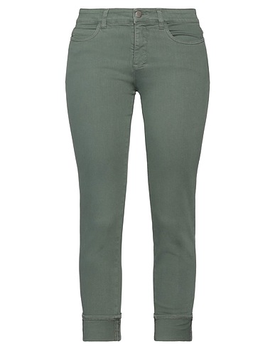 BIANCALANCIA Casual pants Sage green 98% Cotton, 2% Elastane