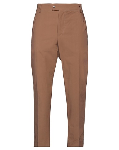 WHITE OVER Casual trouser Brown 98% Cotton, 2% Elastane