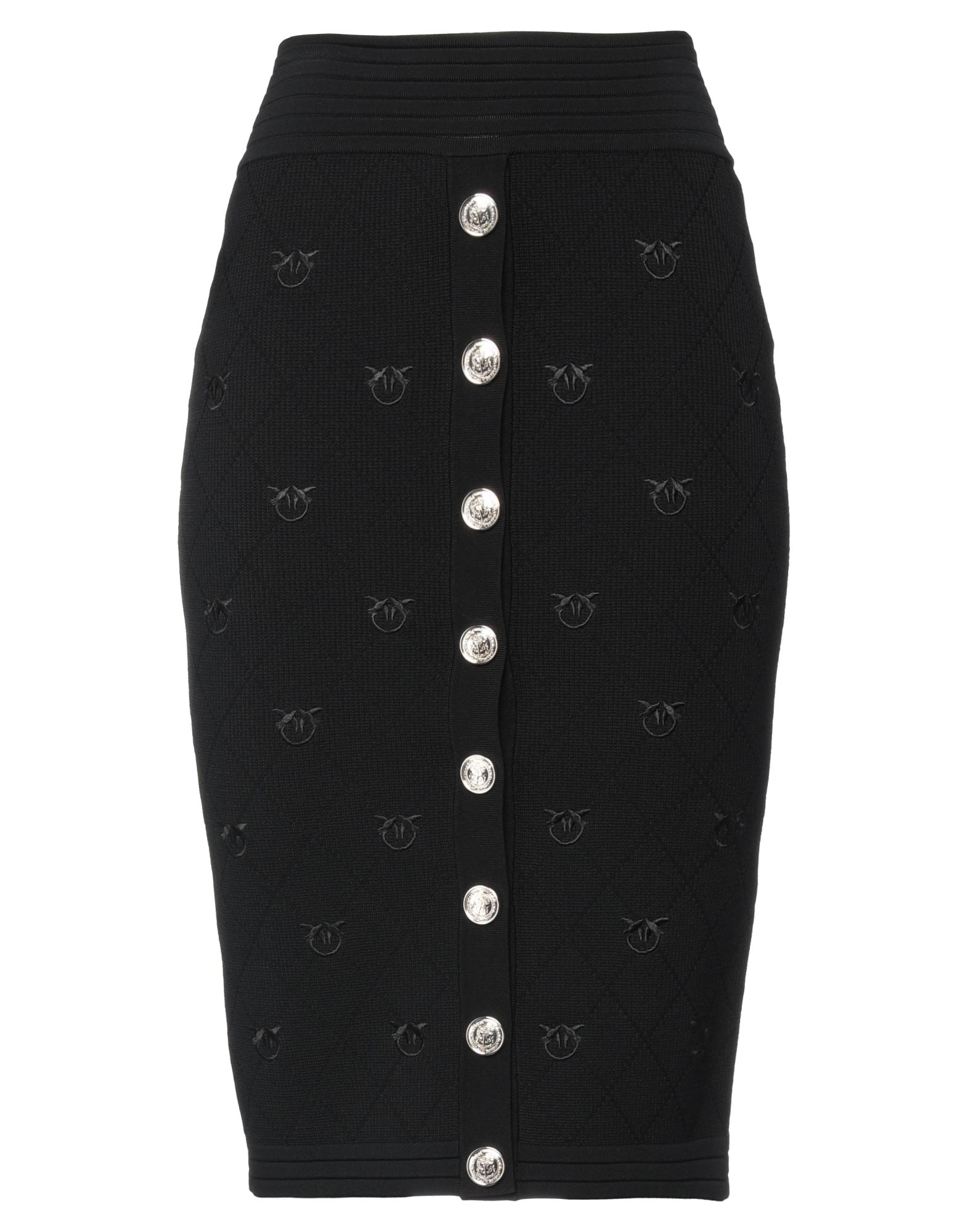 PINKO Midi skirt Black 74% Viscose, 25% Polyamide, 1% Elastane