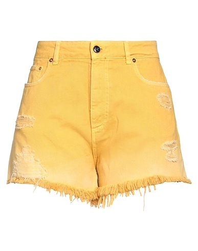 SEMICOUTURE Denim shorts Mustard 100% Cotton