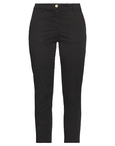 WHITE SAND Casual trouser Black 97% Cotton, 3% Elastane