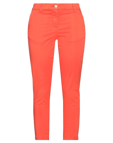 WHITE SAND Casual trouser Orange 97% Cotton, 3% Elastane