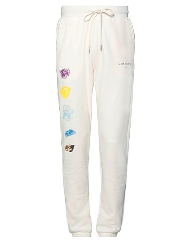 JOHN ELLIOTT Casual trouser Ivory 100% Cotton, Polyurethane