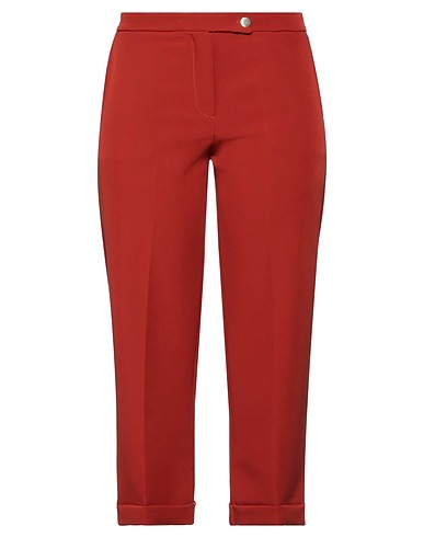 MANUELA RIVA Casual pants Brick 88% Polyester, 12% Elastane