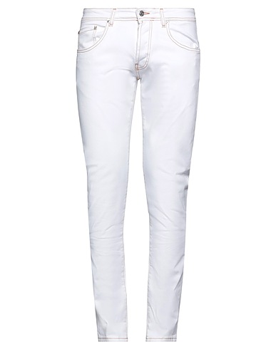 LIU •JO MAN Denim pants White 98% Cotton, 2% Elastane