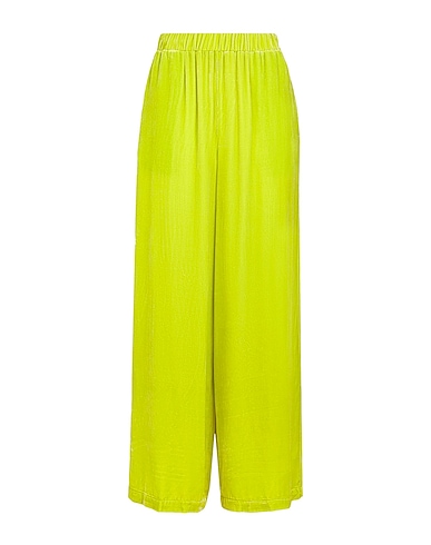 8 by YOOX Pantalone SILK BLEND VELVET WIDE-LEG PANTS
 Verde lime 80% Viscosa, 20% Seta