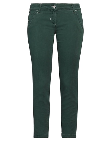 JACOB COHЁN Denim trousers Emerald green 97% Cotton, 3% Elastane
