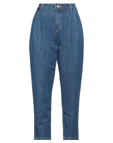 TAKE-TWO Denim trousers Blue 93% Cotton, 6% Polyester, 1% Elastane