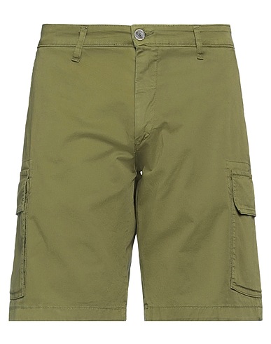 BARAMON Shorts & Bermuda Military green 97% Cotton, 3% Elastane
