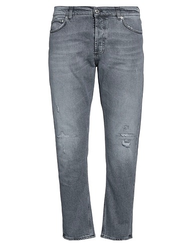 GRIFONI Denim trousers Grey 98% Cotton, 2% Elastane