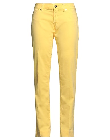 JACOB COHЁN Casual trouser Yellow 97% Cotton, 3% Elastane
