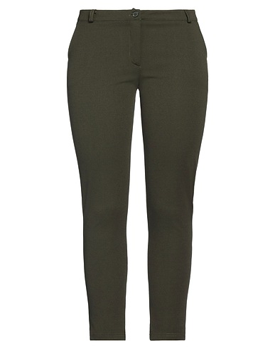 BOUTIQUE de la FEMME Casual trouser Dark green 95% Polyester, 5% Elastane