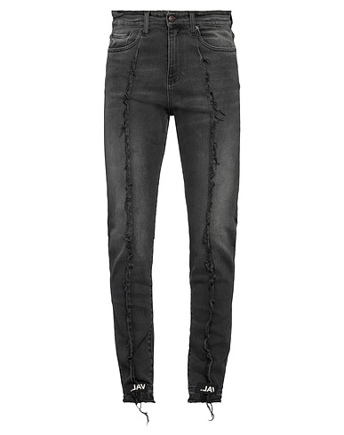 VAL. KRISTOPHER Denim trousers Black 99% Cotton, 1% Elastane