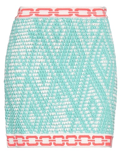 ELISABETTA FRANCHI Mini skirt Turquoise 75% Cotton, 25% Acrylic