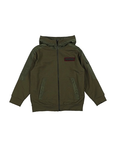 DONDUP Hooded track jacket  Military green 94% Cotton, 6% Elastane