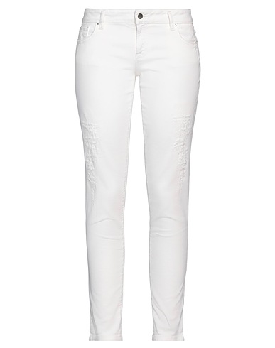 NICWAVE Denim trousers White 98% Cotton, 2% Elastane
