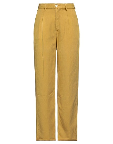 (+) PEOPLE Pantaloni jeans Giallo ocra 75% Lyocell, 25% Lino