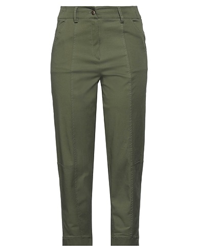 CRISTINA ROCCA Pantalone Verde scuro 97% Cotone, 3% Elastan