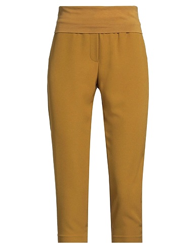 MANILA GRACE Casual pants Mustard 96% Cotton, 4% Elastane