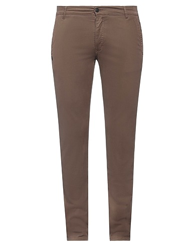 DANIELE ALESSANDRINI HOMME Casual trouser Khaki 98% Cotton, 2% Elastane