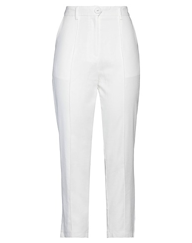 RUNAWAY THE LABEL Casual pants White 40% Linen, 40% Viscose, 10% Polyester, 10% Cotton