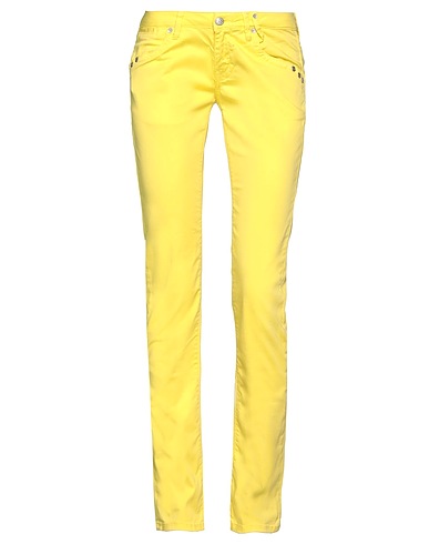 ZU+ELEMENTS Casual trouser Yellow 98% Cotton, 2% Elastic fibres