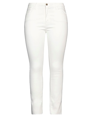 MERCI ITALIA Denim pants White 97% Cotton, 3% Elastane