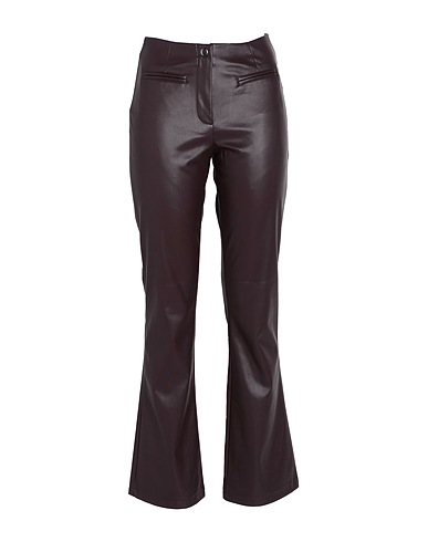 TOPSHOP Casual trouser Burgundy 100% Polyester, Polyurethane coated