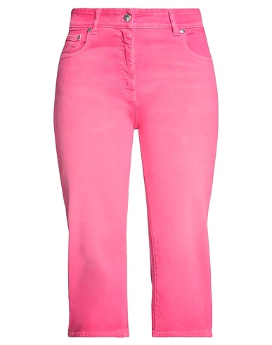 MSGM Denim trousers Fuchsia 99% Cotton, 1% Elastane