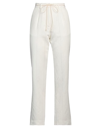COLLECTION PRIVĒE? Casual trouser White 88% Viscose, 12% Polyester