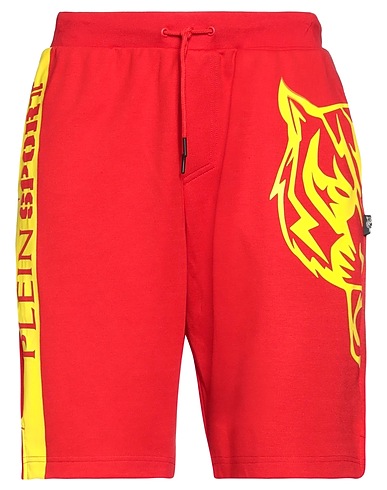 PLEIN SPORT Shorts & Bermuda Red 52% Cotton, 48% Polyester