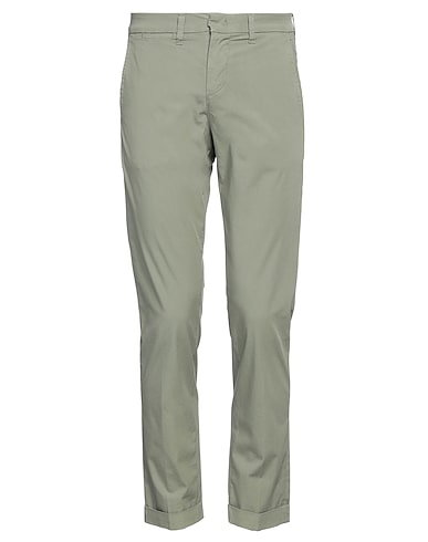 FAY Casual trouser Sage green 98% Cotton, 2% Elastane