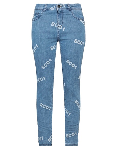 SEMICOUTURE Denim trousers Blue 97% Cotton, 3% Elastane