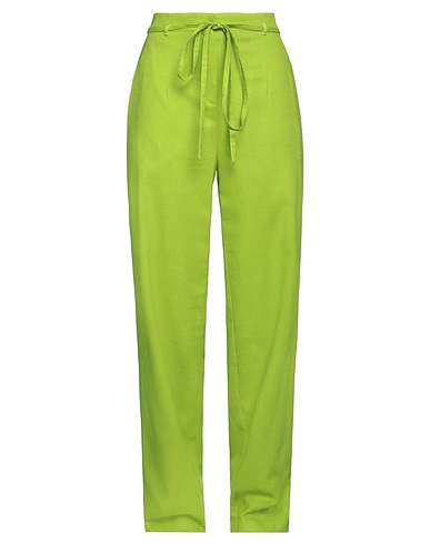 KAOS Casual trouser Lime green 73% Viscose, 22% Linen, 3% Cotton, 2% Elastane