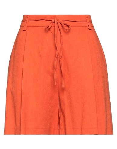 KAOS Shorts & Bermuda Orange 73% Viscose, 22% Linen, 3% Cotton, 2% Elastane
