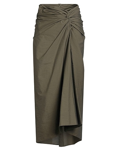 BRUNELLO CUCINELLI Maxi Skirts VERDE MILITARE 75% Cotton, 25% Polyamide