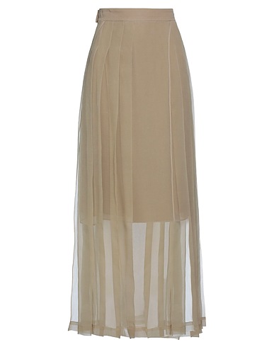 BRUNELLO CUCINELLI Maxi Skirts Khaki 100% Silk