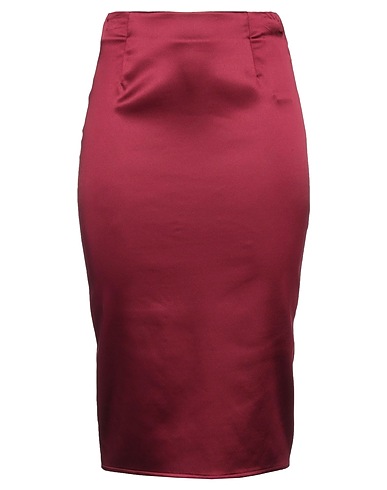 ELISABETTA FRANCHI Midi skirt Burgundy 49% Acetate, 44% Polyamide, 7% Elastane, Viscose