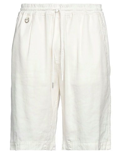 PAOLO PECORA Shorts & Bermuda White 57% Linen, 41% Cotton, 2% Elastane